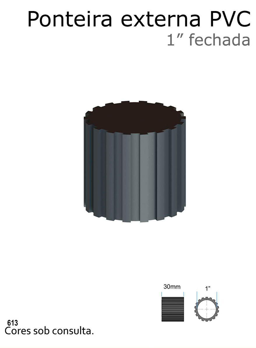 Ponteira externa PVC 1" fechada