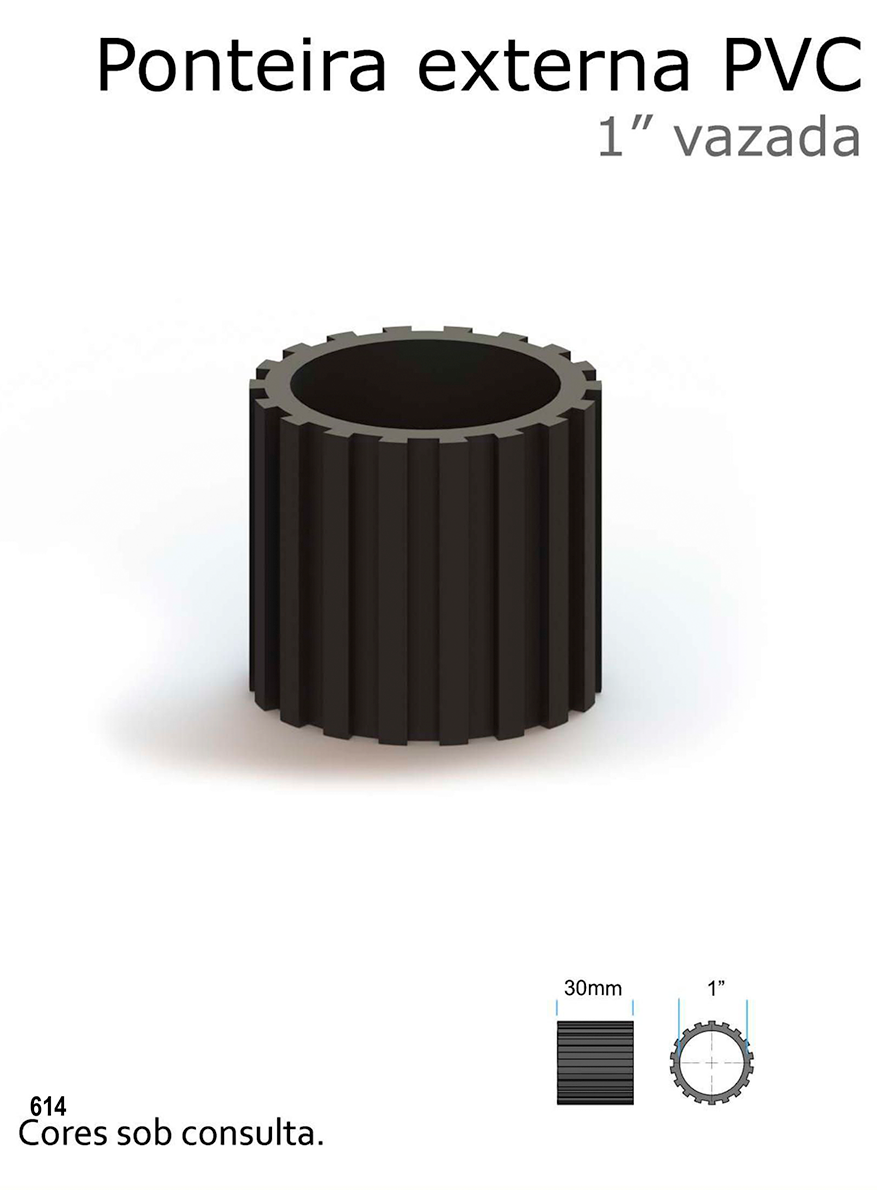 Ponteira externa PVC 1" vazada