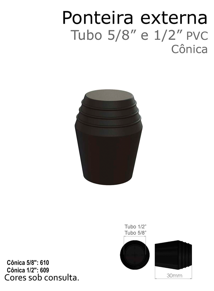 Ponteira externa PVC 5/8" e 1/2"
