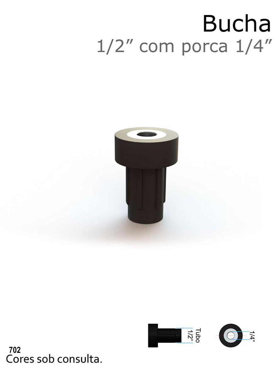 Bucha 1/2" porca 1/4"