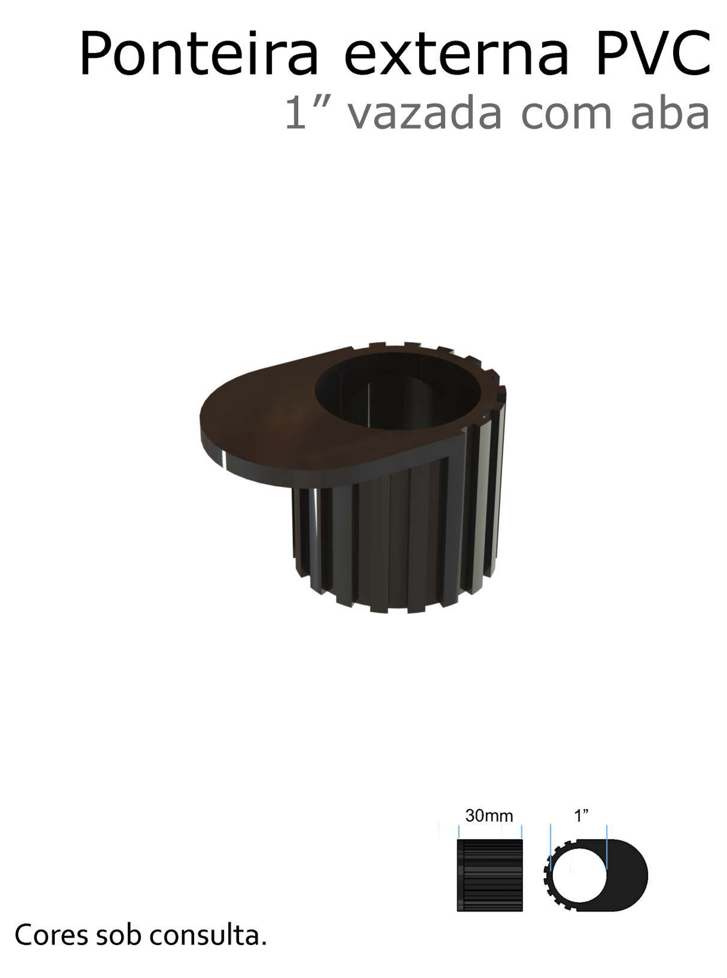 Ponteira externa PVC com aba