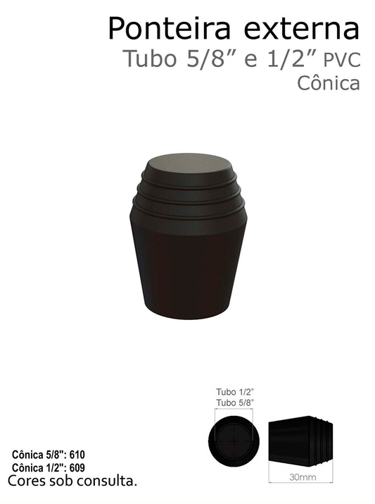 Ponteira externa 5/8" 1/2" PVC